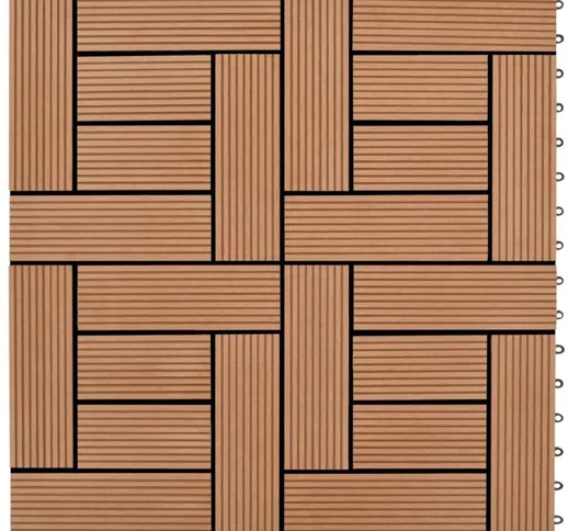 Piastrelle per Decking 22 pz 30x30cm 2mq in wpc Marrone