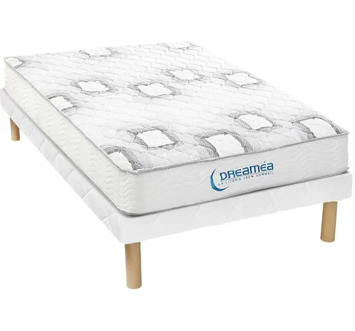 Set songe di Dreamea rete + materasso molle insacchettate sp20cm 90 x 190 - Bianco