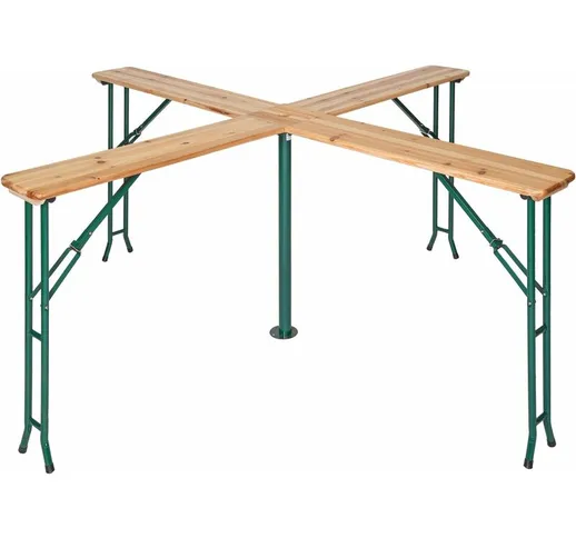 Tectake - tavolo da bar, quattro piani di appoggio 241 x 241 x 103 cm - marrone