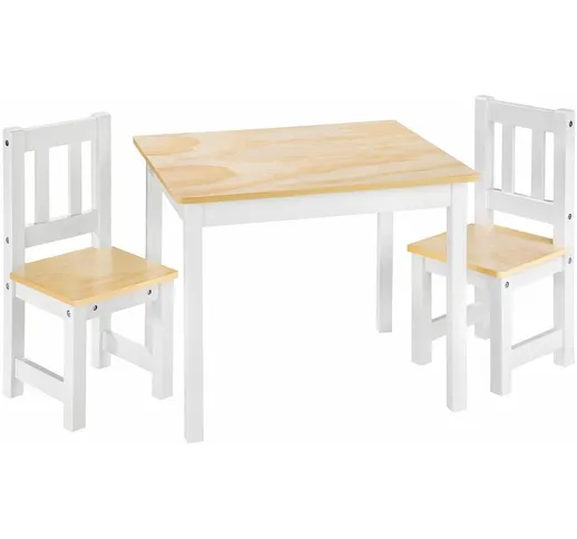 Set tavolo e sedie per bambini Alice - tavolino bambini, sedie per bambini - bianco