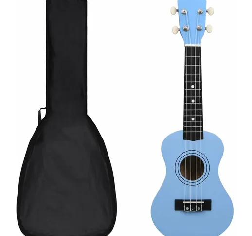 Set Ukulele Soprano con Borsa per Bambini Blu 21' - Vidaxl