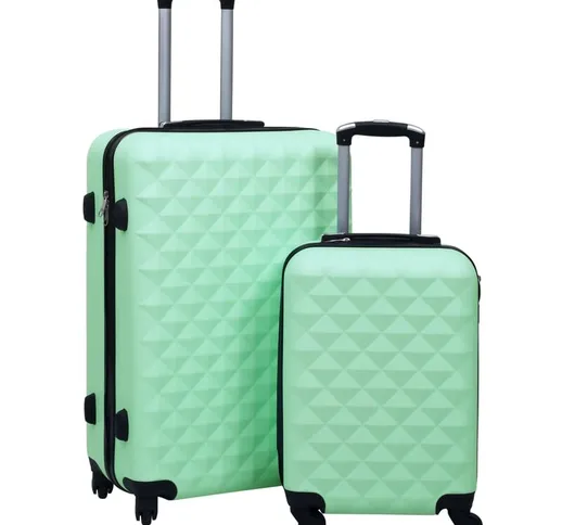 Set Valigie Trolley a Custodia Rigida 2 pz Menta in ABS