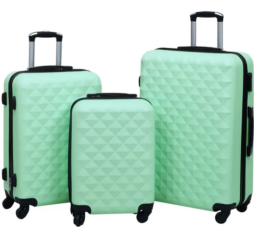 Set Valigie Trolley a Custodia Rigida 3 pz Menta in ABS