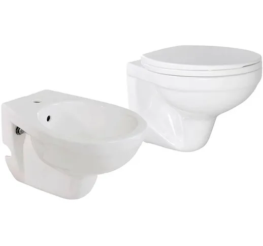 Set vaso wc e bidet sospesi - Serie Lake