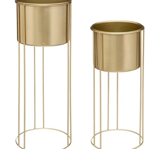 Atmosphera - Set x 2 art max h 58 vasi in metallo dorato créateur d'intérieur - d oro