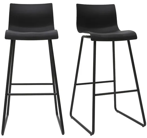 Sgabelli da bar design nero 76 cm (set di 2) ONA