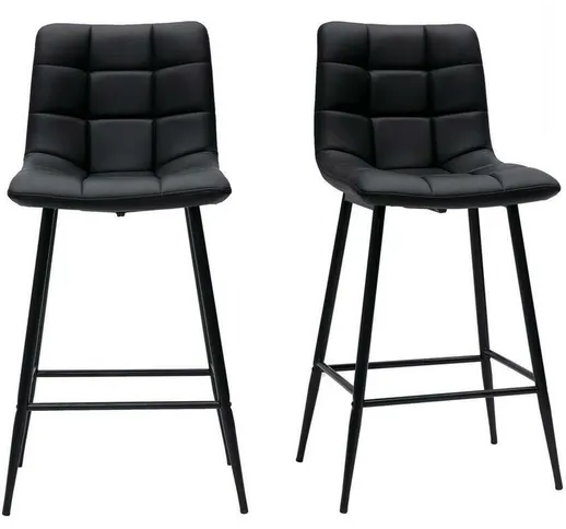 Miliboo - Sgabelli da bar design nero H65 cm (set di 2) maxwell - Nero