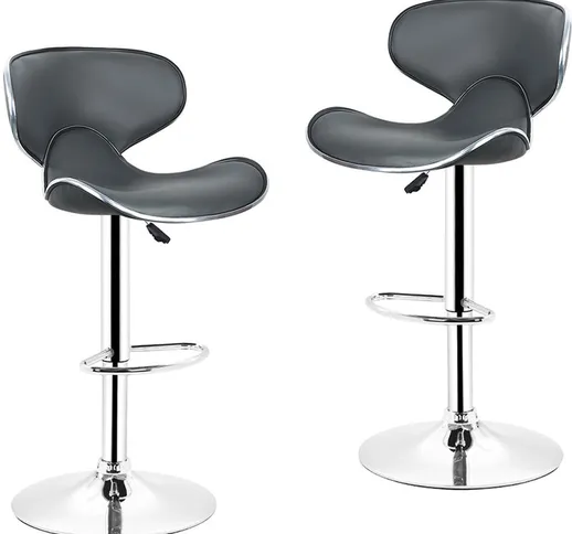 Sgabello da bar altezza 85-105 cm sedile girevole regolabile 360 ° (grigio)