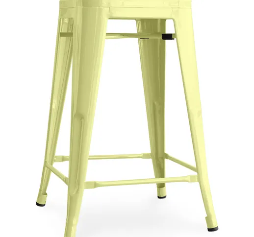 Sgabello da bar - Design industriale - 60cm - Nuova edizione - Stylix Pastel yellow - Acci...