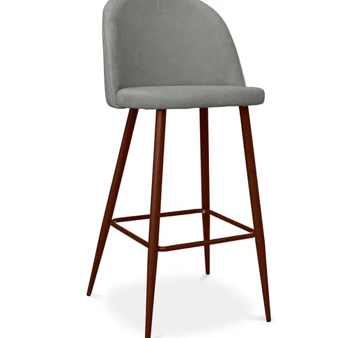 Sgabello da bar stile scandinavo Evelyne Premium - 76cm - Gambe scure Grigio