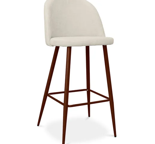 Sgabello da bar stile scandinavo Evelyne Premium - 76cm - Gambe scure Beige