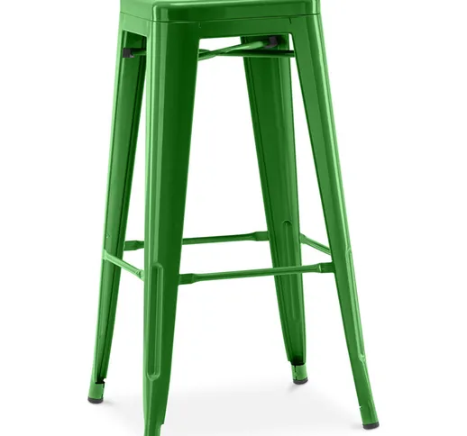 Sgabello da bar - Design industriale - 76 cm - Nuova edizione - Stylix Verde - Acciaio - V...