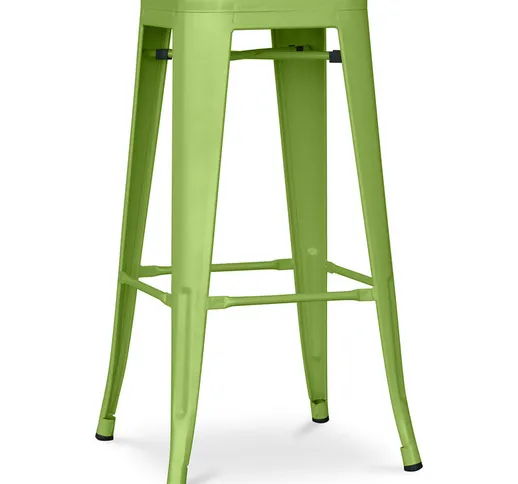 Sgabello da bar - Design industriale - 76cm - Nuova edizione - Stylix Verde chiaro - Accia...