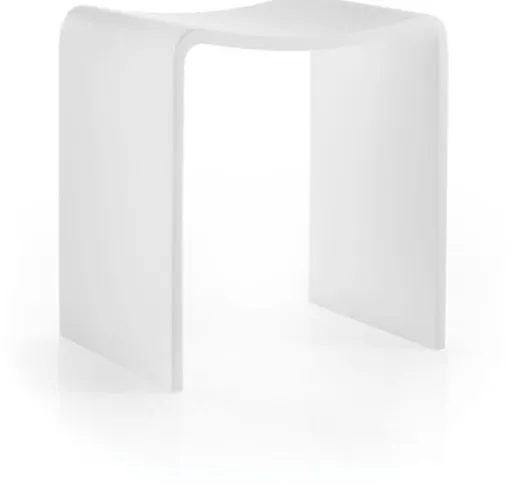 Sgabello in Mattstone bianco a forma di U collezione Scagni portata 150 Kg - Lineabeta