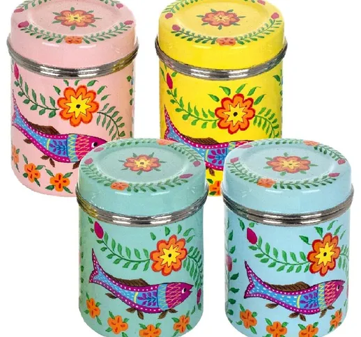 Signes Grimalt - Box da cucina Caja Women India 4 Uni. Mughe e vasi multicolori 8x8x10cm 2...