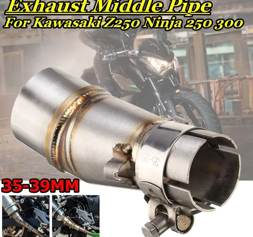 Silenziatore per tubo centrale di scarico moto in acciaio inossidabile 35-39MM per Kawasak...