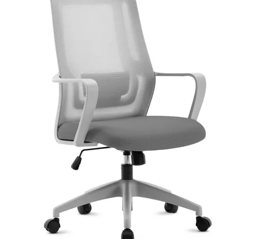 Mc Haus - Sedia da ufficio con rotelle, sedia da scrivania ergonomica con altezza regolabi...