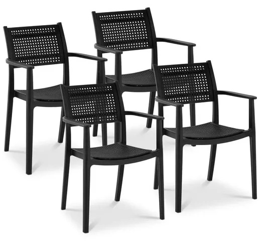 Sedia in plastica sedia da cucina sedia design 150 kg 4 pezzi - Nero