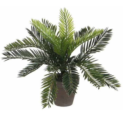 Palma Sago (cyca revoluta) in pvc con vaso grigio 33x11,5 cm