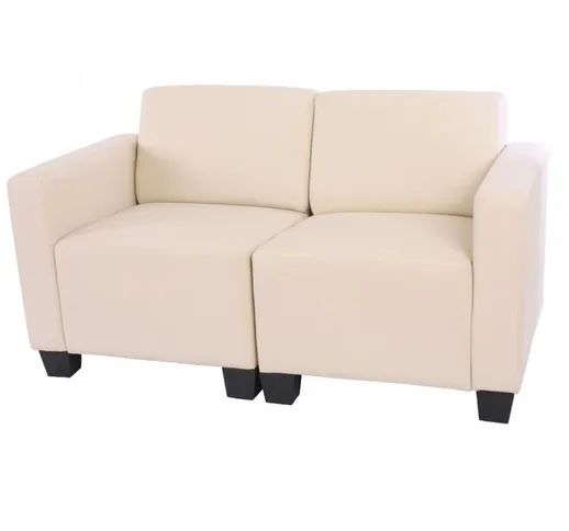 Sistema modulare Lione N71 salotto ecopelle divano 2 posti avorio