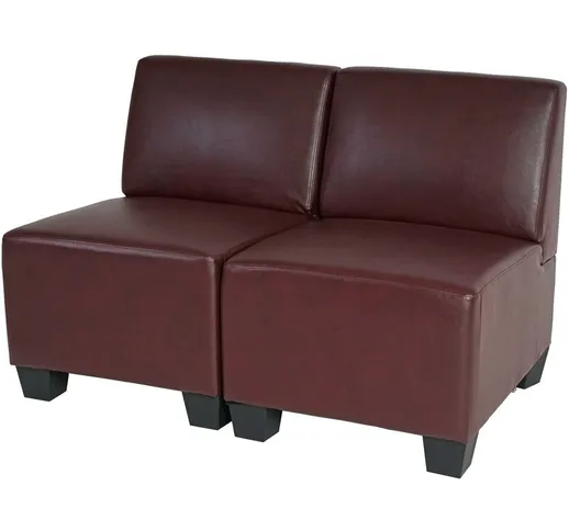 Sistema modulare Lione N71 salotto ecopelle divano 2 posti senza braccioli bordeaux