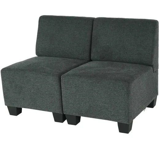 Sistema modulare Lione N71 salotto tessuto divano 2 posti senza braccioli antracite