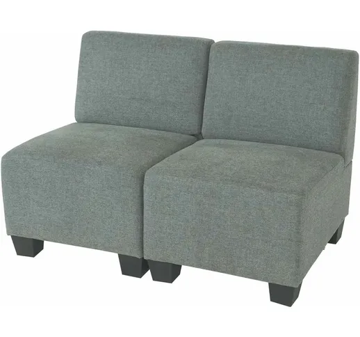 Sistema modulare Lione N71 salotto tessuto divano 2 posti senza braccioli grigio