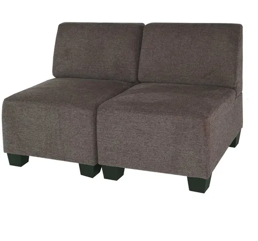 Sistema modulare Lione N71 salotto tessuto divano 2 posti senza braccioli marrone