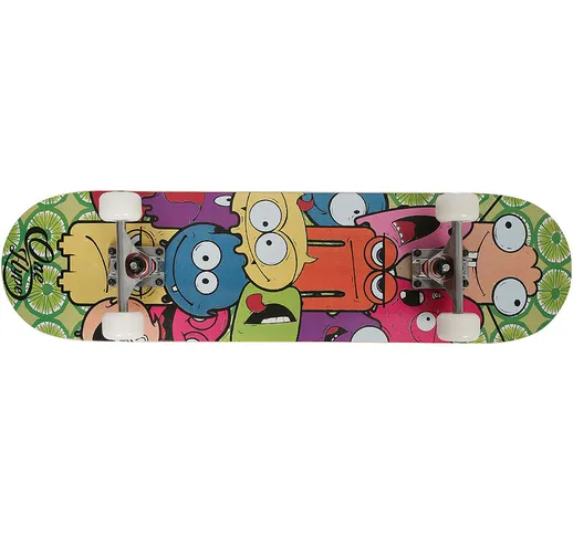 Skateboard Completo Double Kick Concave Skateboard, in Acero Rigido, per Adulti e Bambini,...