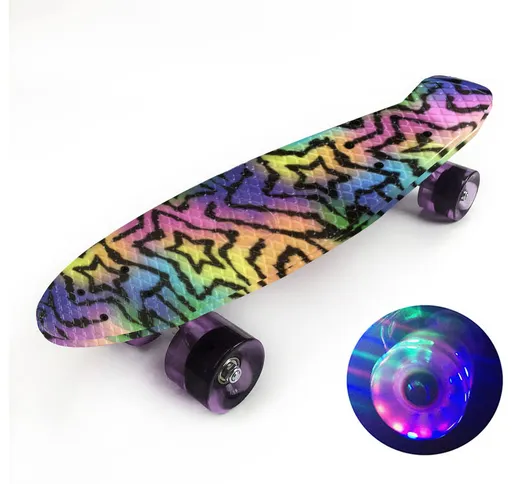 Skateboard da 22'' con ruote LED colorate con ruote lampeggianti Skateboard per bambini, r...