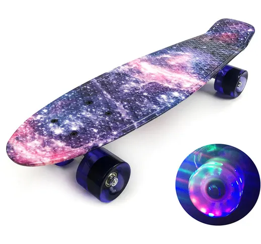 Skateboard da 22'' con ruote LED colorate con ruote lampeggianti Skateboard per bambini, r...