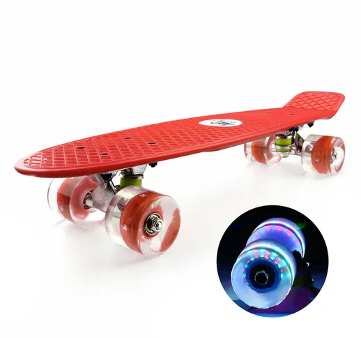Skateboard da 22 '' con ruote LED colorate lampeggianti Skateboard per bambini, ragazzi e...