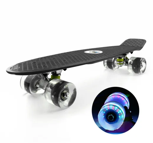 Skateboard da 22 '' con ruote LED colorate lampeggianti Skateboard per bambini, ragazzi e...