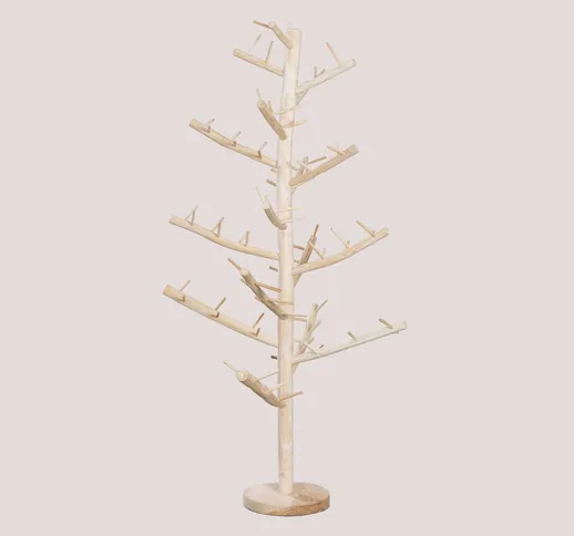 Albero di Natale in legno di teak Abies Legno Naturale - Legno Naturale - Sklum