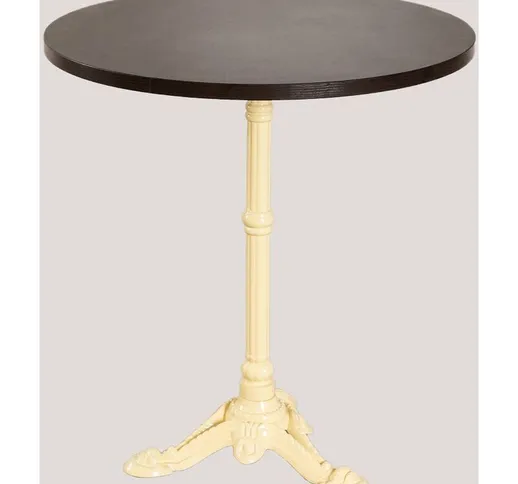  Tavolo da bar rotondo (Ø69 cm) Lupin Legno Scuro - Beige Crema MDF - Acciaio