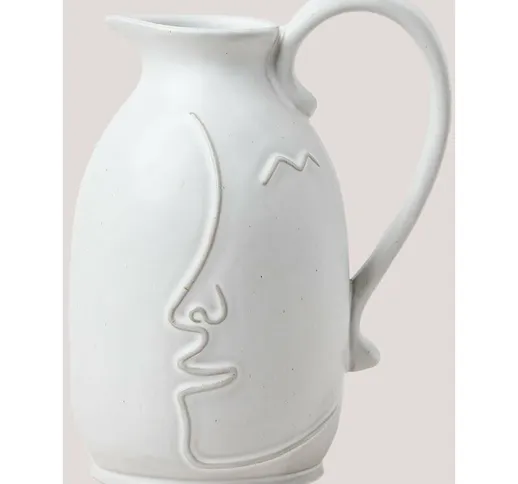 Vaso Decorativo in Ceramica Aledi Bianco Antico - Bianco Antico - Sklum