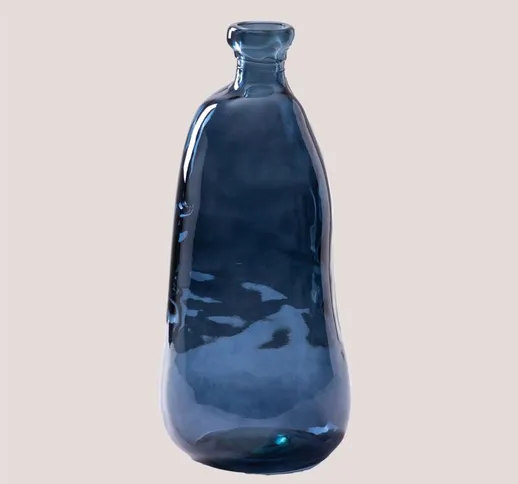 Vaso in vetro riciclato 50 cm Boyte Blu Niagara - Blu Niagara - Sklum