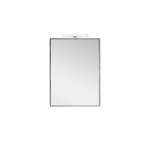 Slide - specchio rettangolare con lampada led ip44, dimensioni 90 x 70 cm