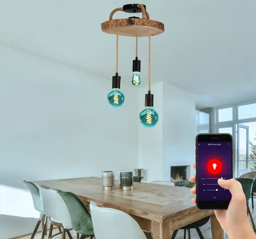 Etc-shop - Smart Home Lampada a sospensione vintage dimmerabile Google Alexa Lampada da so...