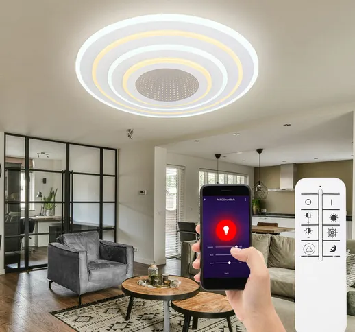 Etc-shop - Smart Home plafoniera led cct soggiorno Smart plafoniera app camera da letto, d...
