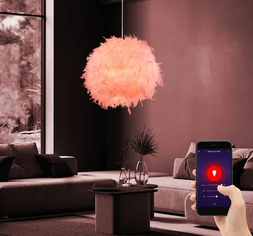 Smart Home RGB LED plafoniera lampada a sospensione a molla app WiFi Alexa Google cambia c...