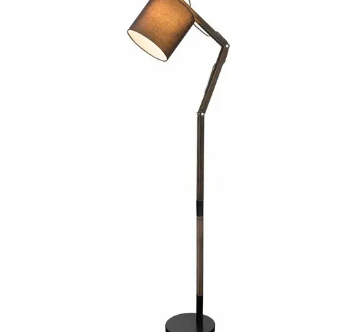 Smart standing lampada da terra articolata Alexa lampada mobile in legno dimmerabile in se...