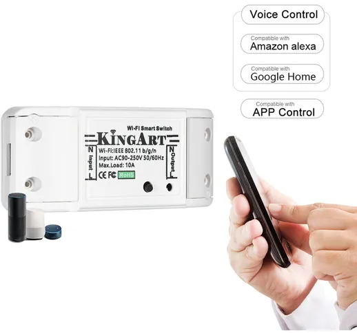 Asupermall - Smart Wi-Fi interruttore senza fili di voce / APP Controllo Compatibile con A...