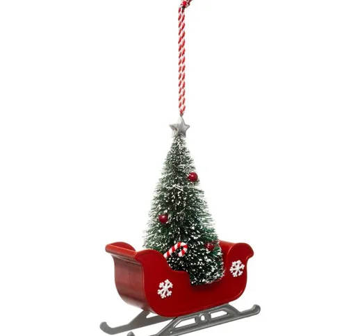 Soggetto natalizio abete slitta albero 15 cm Feeric Lights&christmas Slitta