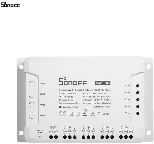 4CH PRO R3 Smart Switch Wi-Fi a 4 bande con controllo RF Modulo interruttore domotico a 4...