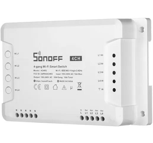  4CH R3 4 gang Wi-Fi Smart Switch fai da te Modulo interruttore domotico a 4 vie Compatibi...