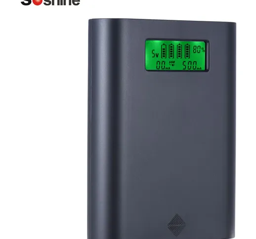 Soshine E3S Display LCD portatile 4 Slot 18650 Batteria Custodia per caricabatterie estern...