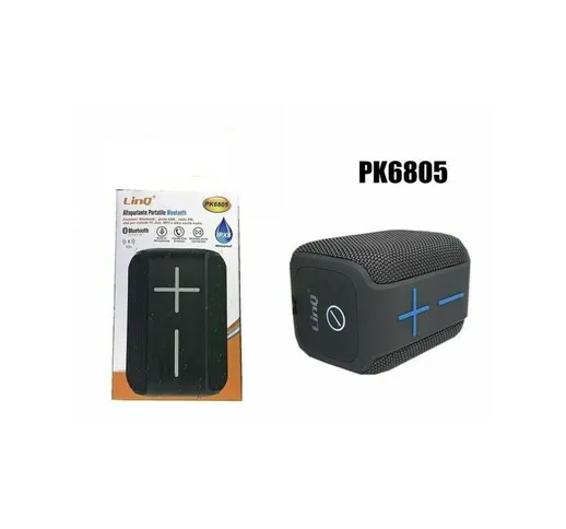 Trade Shop - Speaker Cassa Bluetooth Portatile Impermeabile Usb Radio Fm Tf Linq Pk6805