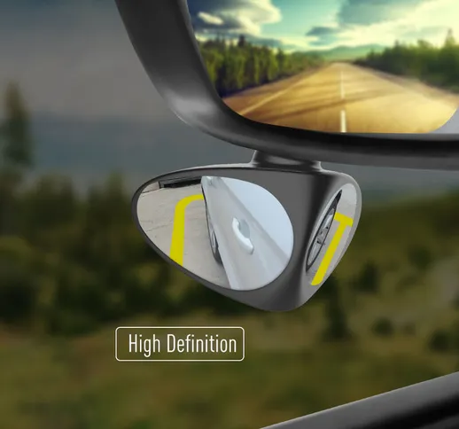 Specchietto per punti ciechi per auto Specchietto grandangolare 2 in 1 Rotazione a 360° Re...