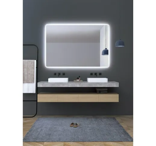 Specchio BagNo illuminato "Praga" 80Cm Bianco Freddo Sensor Demister/On-Off [LIMEX-PRAG014...